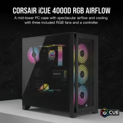 Caja/Torre Corsair iCue 4000D RGB Airflow Negro