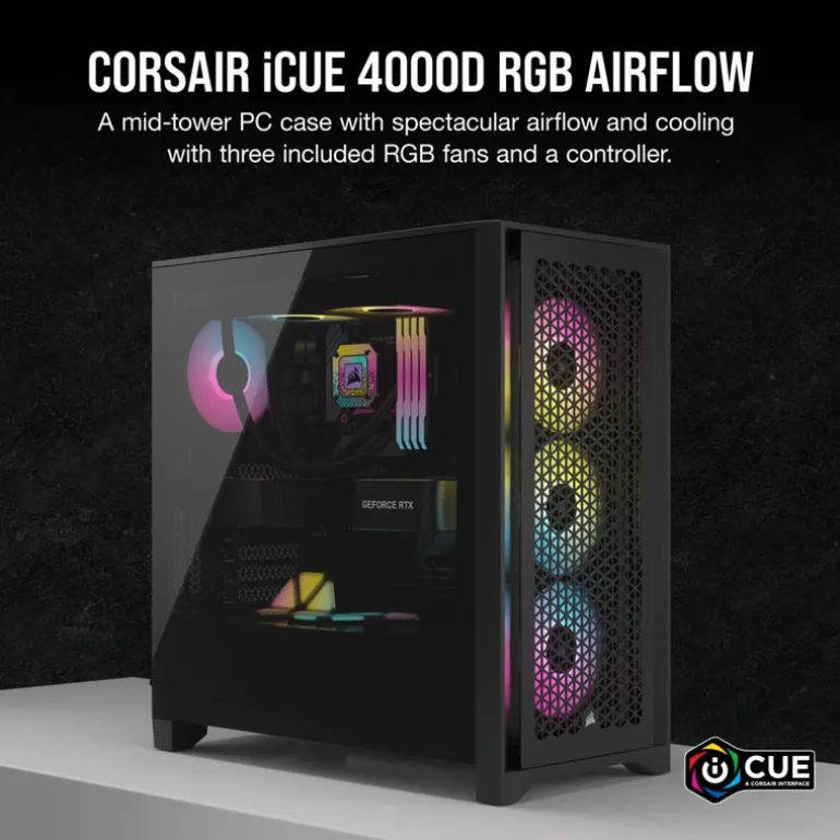 Caja/Torre Corsair iCue 4000D RGB Airflow Negro