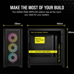 Caja/Torre Corsair iCue 4000D RGB Airflow Negro