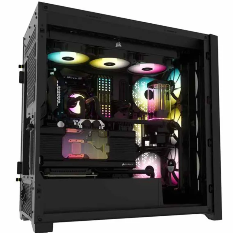 Caja/Torre Corsair iCUE 5000X RGB Black Cristal Templado