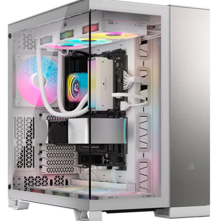 Caja/Torre Corsair 6500X Doble Cristal Blanco, Gris Satinado