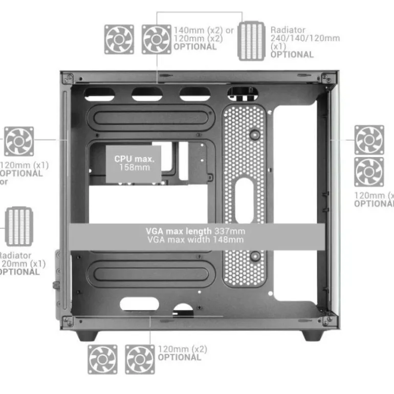 Caja/Torre Mars Gaming MCNOVAM Gaming Negro