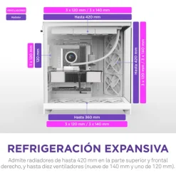 Caja/Torre NZXT H9 Flow (2025) Blanco