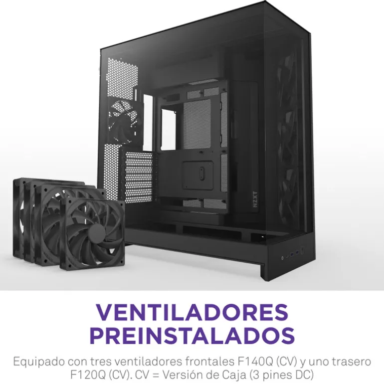 Caja/Torre NZXT H9 Flow (2025) Negro