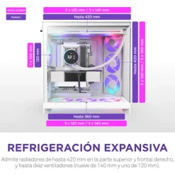 Caja/Torre NZXT H9 Flow RGB (2025) Blanco
