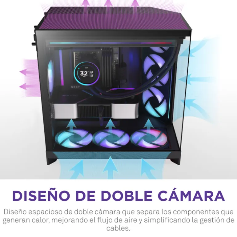 Caja/Torre NZXT H9 Flow RGB (2025) Negro
