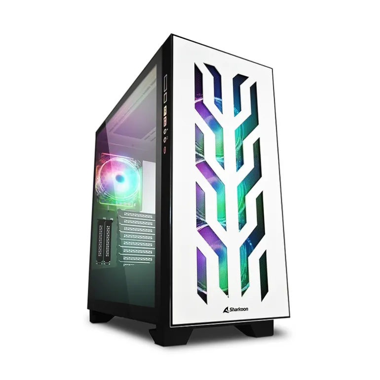 Caja/Torre Sharkoon Elite Shark CA300T White Cristal Templado
