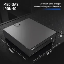 Cajón Portamonedas iggual IRON-10 38cm 4+6 Negro