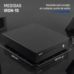 Cajón Portamonedas iggual IRON-15 37cm Negro