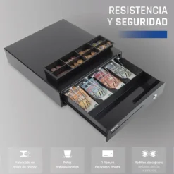 Cajón Portamonedas iggual IRON-15 37cm Negro