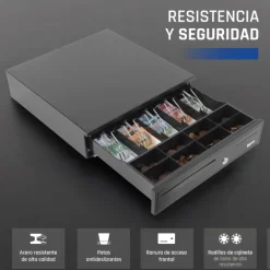 Cajón Portamonedas iggual IRON-50 42cm Negro