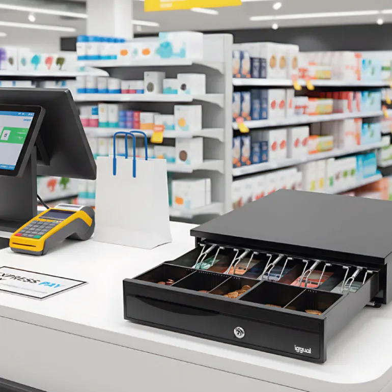 Cajón Portamonedas iggual IRON-30 42cm Negro