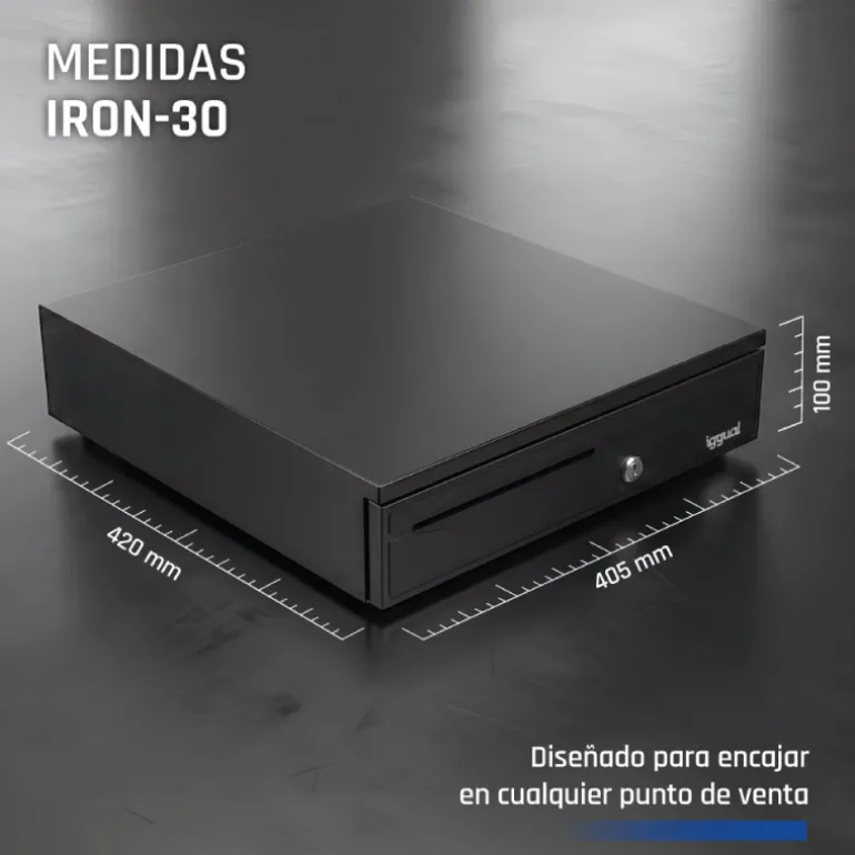 Cajón Portamonedas iggual IRON-30 42cm Negro