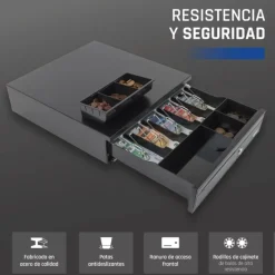 Cajón Portamonedas iggual IRON-30 42cm Negro