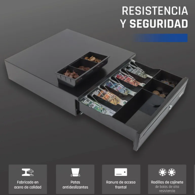 Cajón Portamonedas iggual IRON-30 42cm Negro