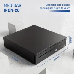 Cajón Portamonedas Iggual IRON-20 42cm Negro