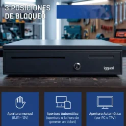 Cajón Portamonedas Iggual IRON-20 42cm Negro