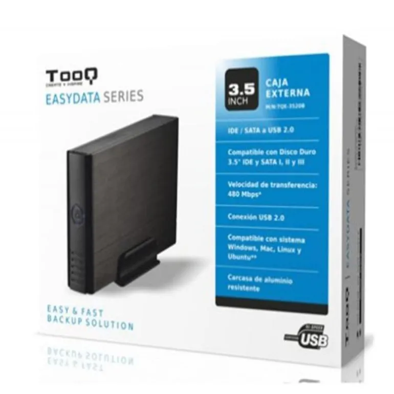 Carcasa TooQ TQE-3520B - 3.5" IDE - SATA3 - USB 2.0 - Negra