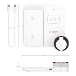 Cargador Aisens Inalámbrico USB-C 4 en 1 Blanco