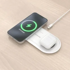 Cargador Aisens Inalámbrico USB-C 2 en 1 Blanco