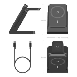 Cargador Aisens Inalámbrico Batería Externa 4 en 1 Negro