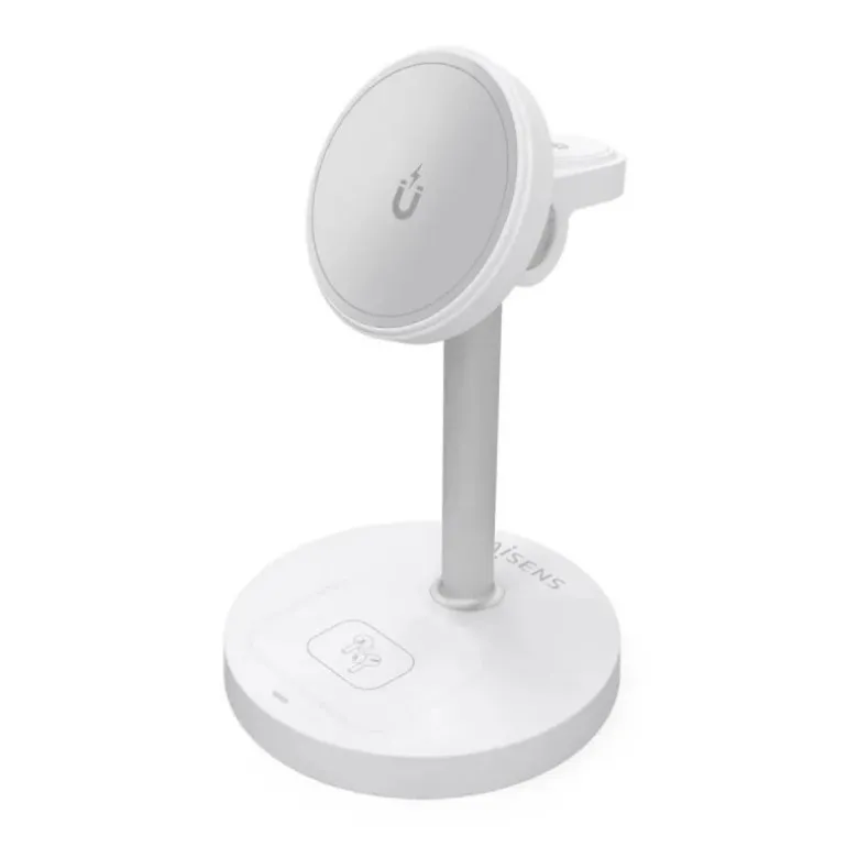 Cargador Aisens Inalámbrico USB-C Qi 3 en 1 Blanco