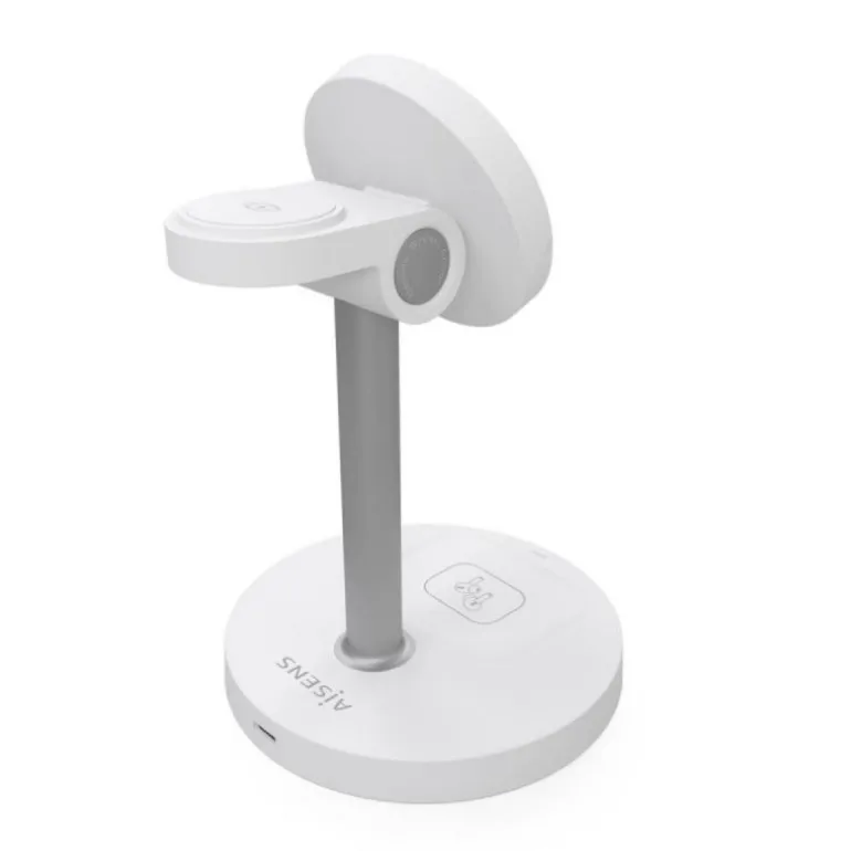 Cargador Aisens Inalámbrico USB-C Qi 3 en 1 Blanco