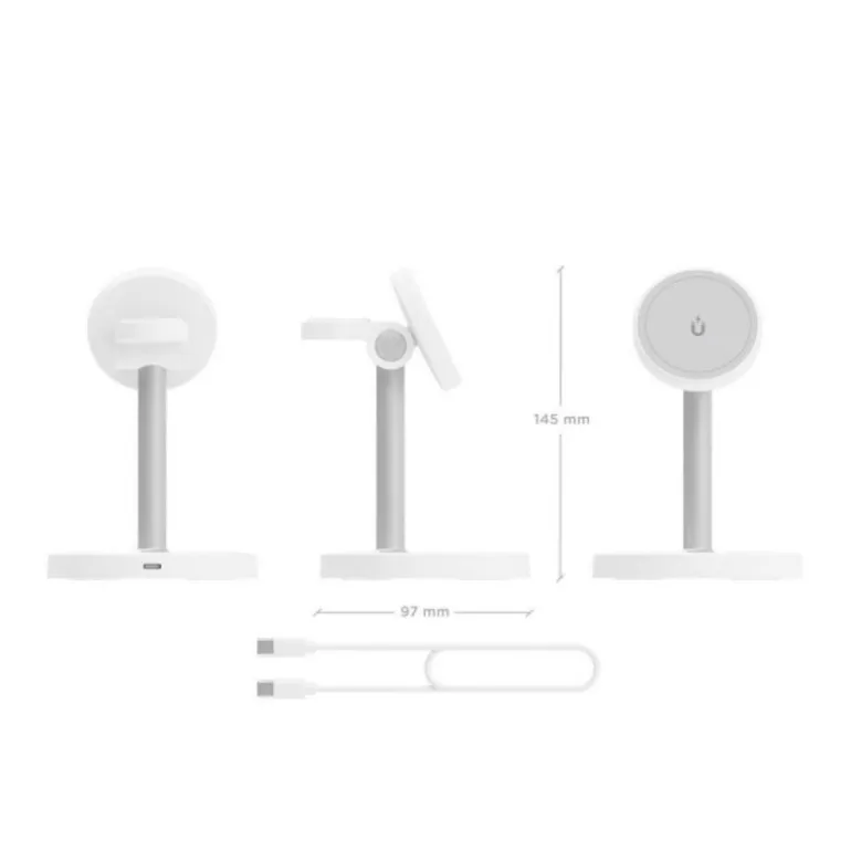 Cargador Aisens Inalámbrico USB-C Qi 3 en 1 Blanco