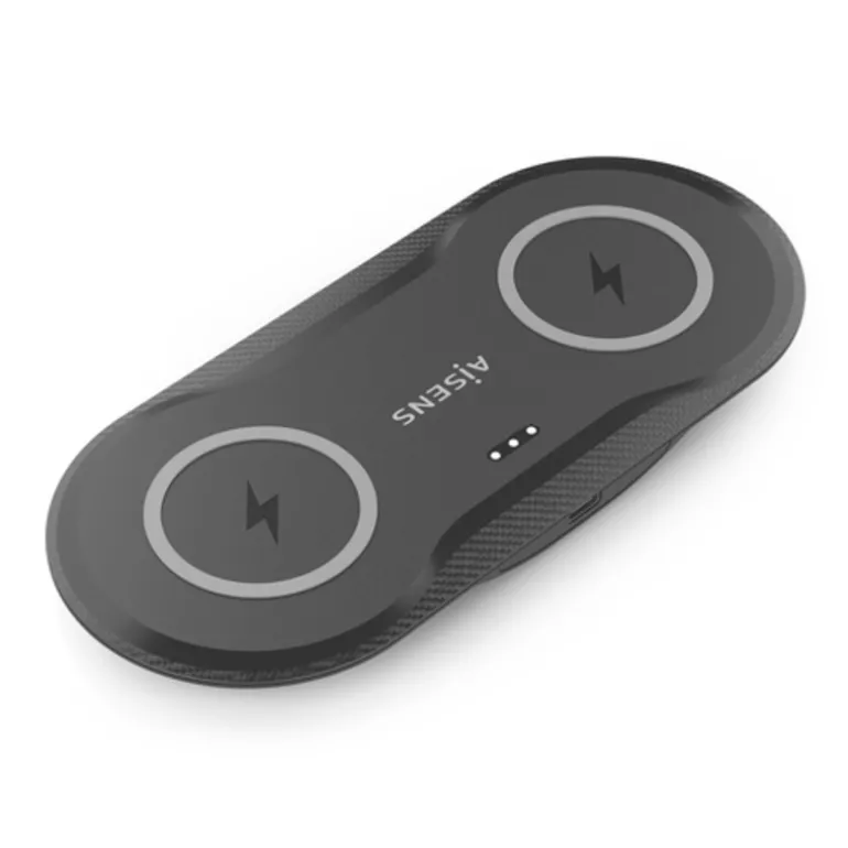 Cargador Aisens Inalámbrico USB-C 2 en 1 Negro