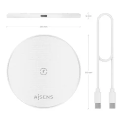 Cargador Aisens Inalámbrico USB-C Blanco