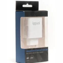 Cargador USB iggual Rápido PD Tipo C 20W