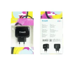 Cargador USB Tooq Pared USBx 2 Negro