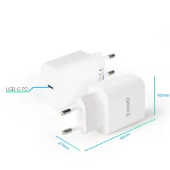 Cargador USB Tooq TQWC-PDUSBC20W USB-C 20W Blanco