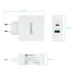 Cargador USB TooQ USB-A/USB-C 30W