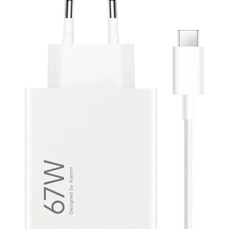 Cargador Xiaomi 67W HyperCharge Combo (1xUSB-A) Blanco + Cable (USB A-C)