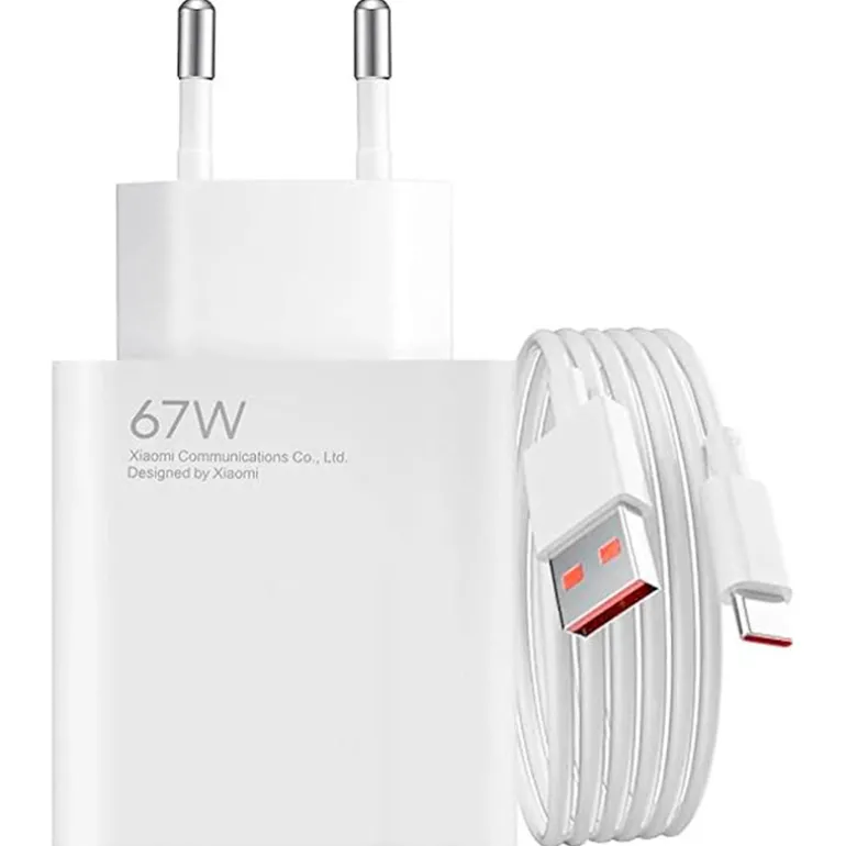 Cargador Xiaomi 67W HyperCharge Combo (1xUSB-A) Blanco + Cable (USB A-C)