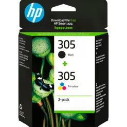 Cartucho Tinta HP Original 305 Tri-Color Pack 2 Negro