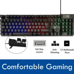 Combo Ewent PL3201 Teclado + Ratón Gaming Negro