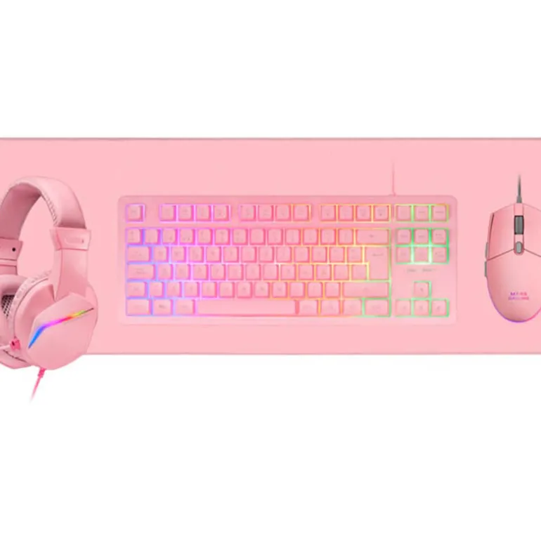 Combo Mars Gaming 4EN1 MCP-RGB3 Rosa