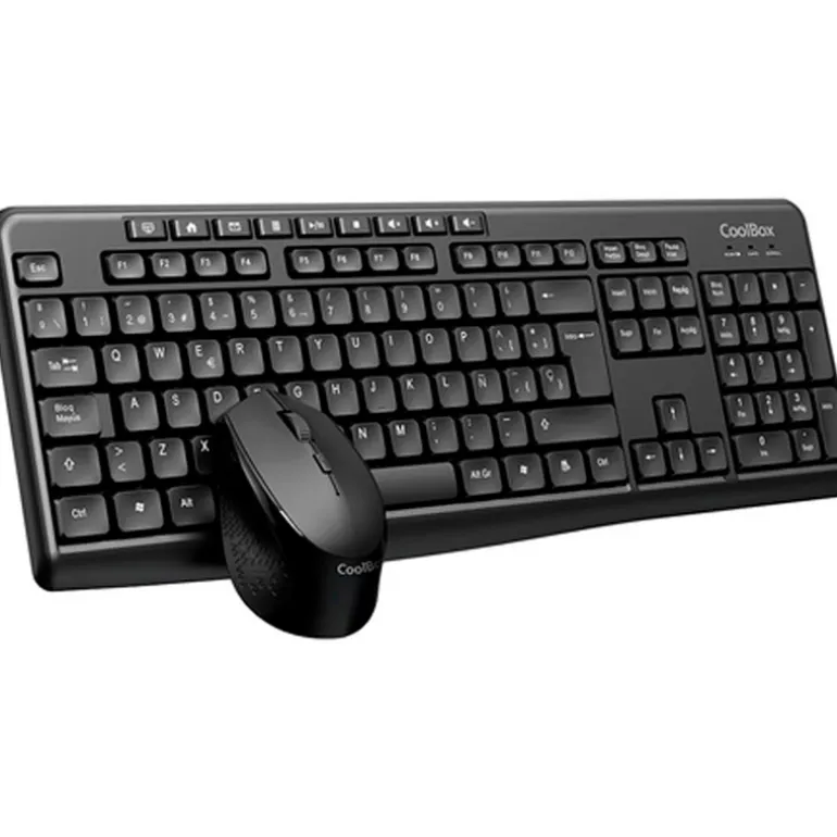 Combo Teclado/Ratón Coolbox COO-KTR-03W Inalámbrico Negro