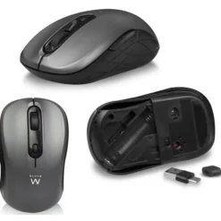 Combo Teclado/Ratón Ewent EW3272 Slim Inalámbrico Gris Negro
