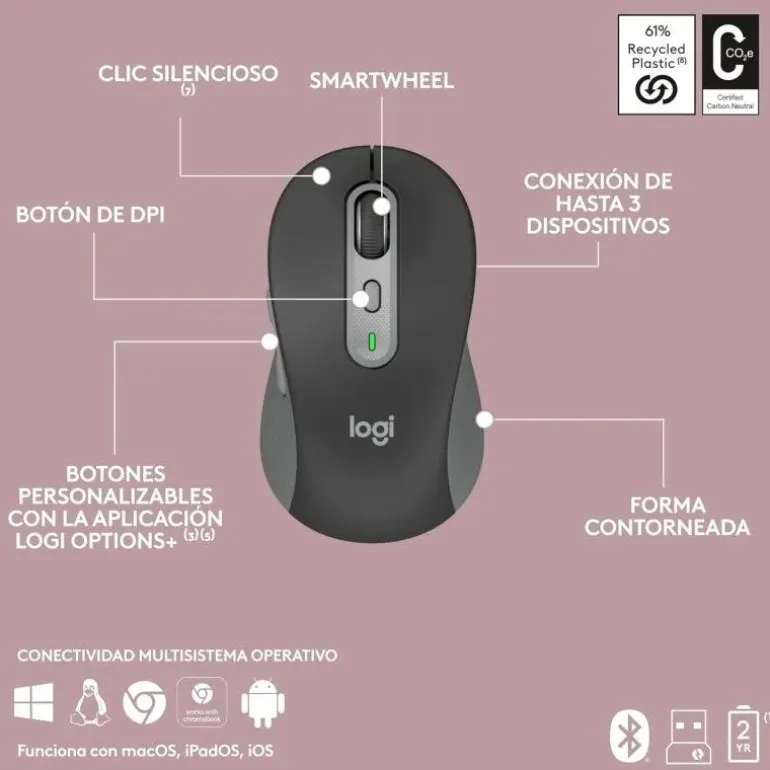 Combo Teclado/Ratón Logitech Signature Slim MK950 Negro