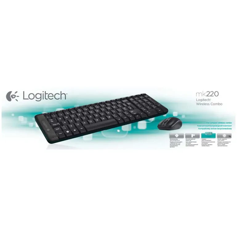 Combo Teclado/Ratón Logitech Wireless MK220 Inalámbrico (EEUU)