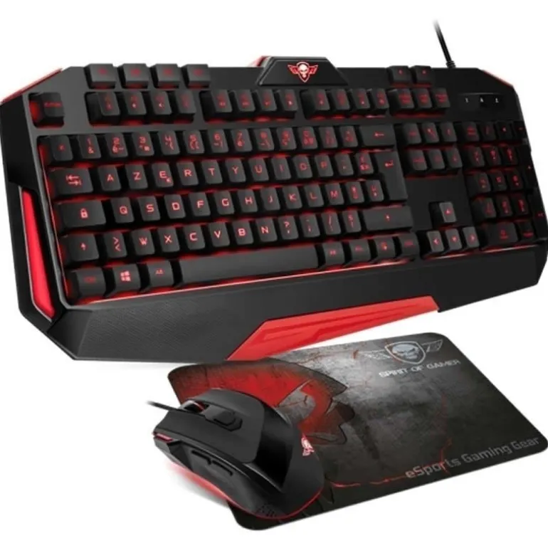 Combo Teclado/Ratón Spirit of Gamer PRO-MK3 + Ratón PRO-M3 + Alfombrilla Skull Spirit