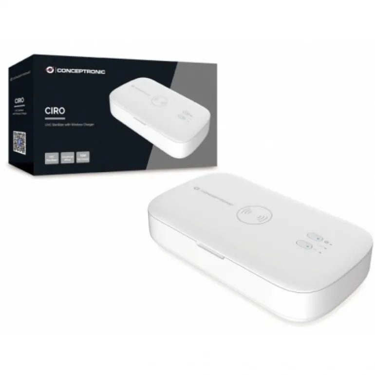 Conceptronic CIRO01WC Ultravioleta Blanco 275 nm UV-C CC Carga Inalámbrica Qi - Esterilizador