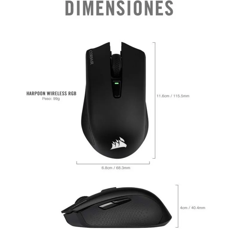 Corsair Harpoon RGB Wireless Gaming 10.000 Dpi - Ratón
