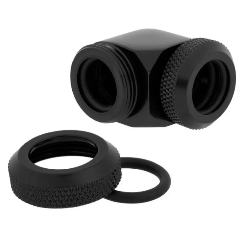 Corsair Hydro X Series XF Hardline 90° 12mm OD (Doble Pack) Negro - Racor