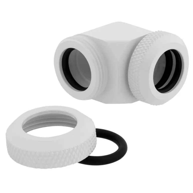 Corsair Hydro X Series XF Hardline 90° 12mm OD (Doble Pack) Blanco - Racor