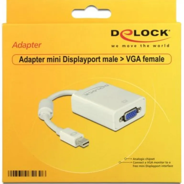 Delock MiniDisplayport 1.1(M) a VGA(H) Blanco - Adaptador