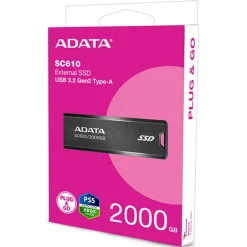 Disco Duro Externo Adata SC610 SSD 2TB USB 3.2 Negro